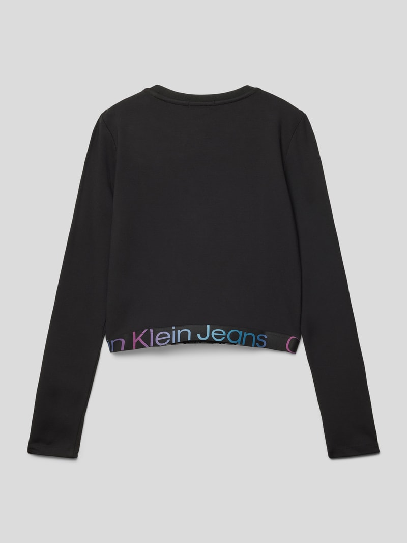 Longsleeve mit Label-Print Modell 'PUNTO' in black