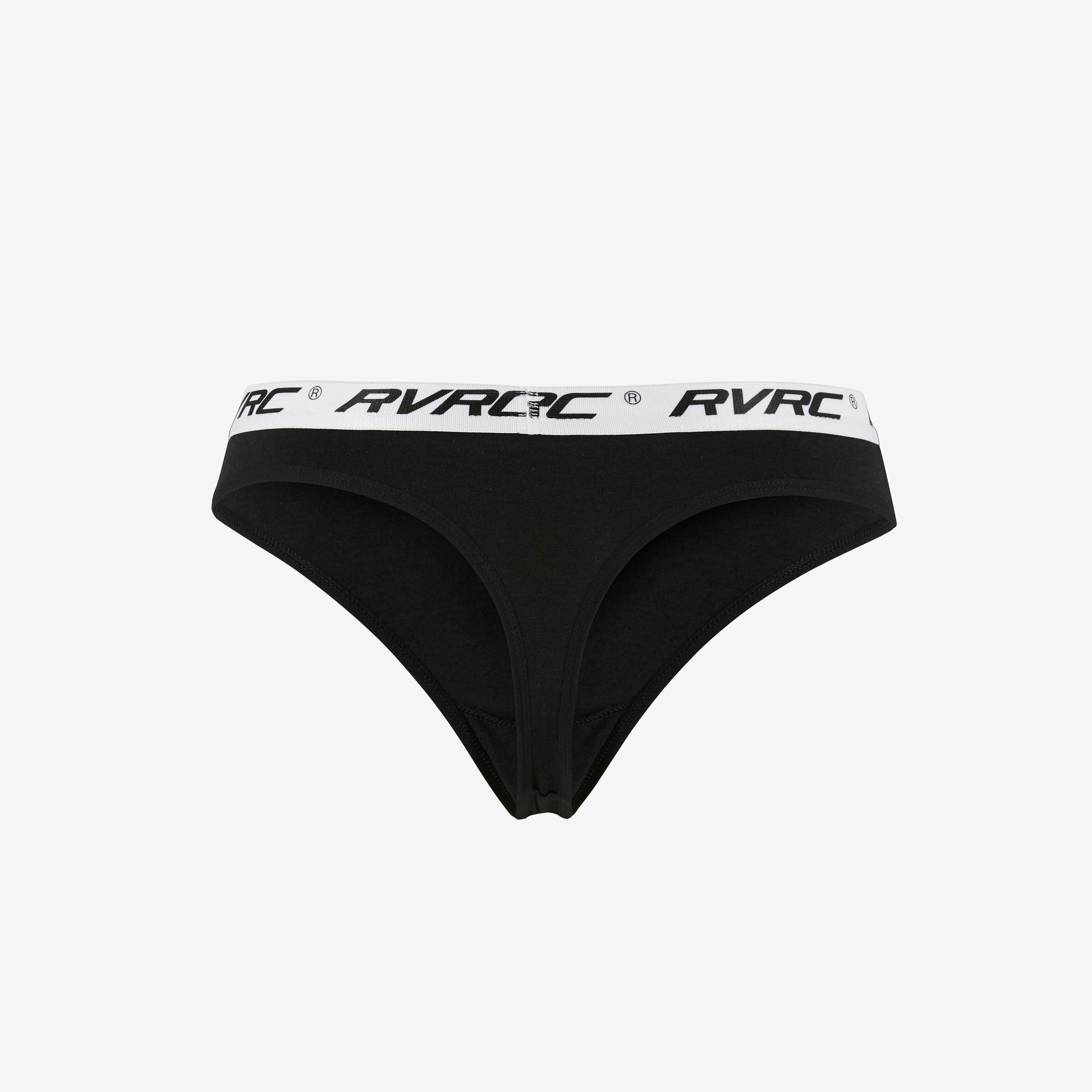 2-pack Bamboo Thong Femme Black
