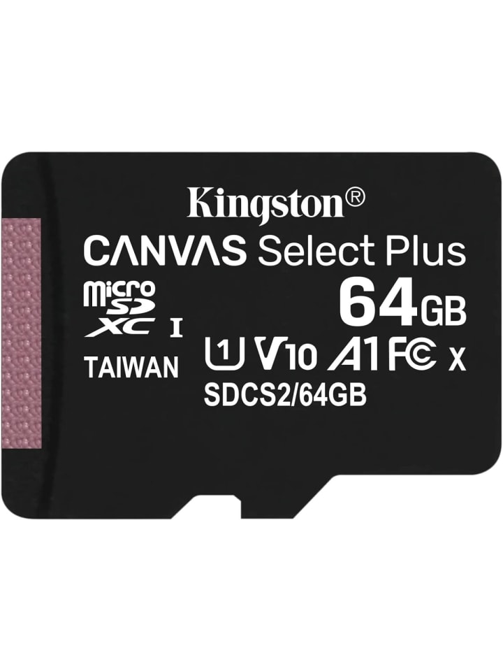 COFI 1453 Kingston MicroSD-Karte Canvas Select Plus 64 GB Klasse 10   Adapter in Schwarz günstig kaufen onesize