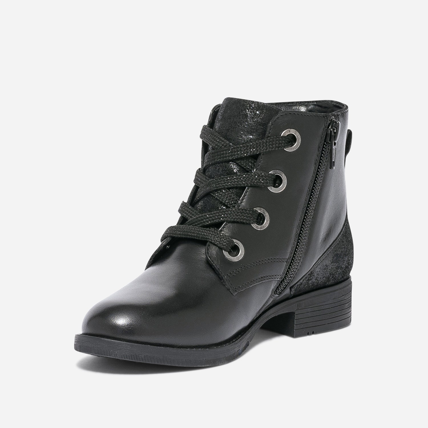 Bottine noire éco-conçue en cuir