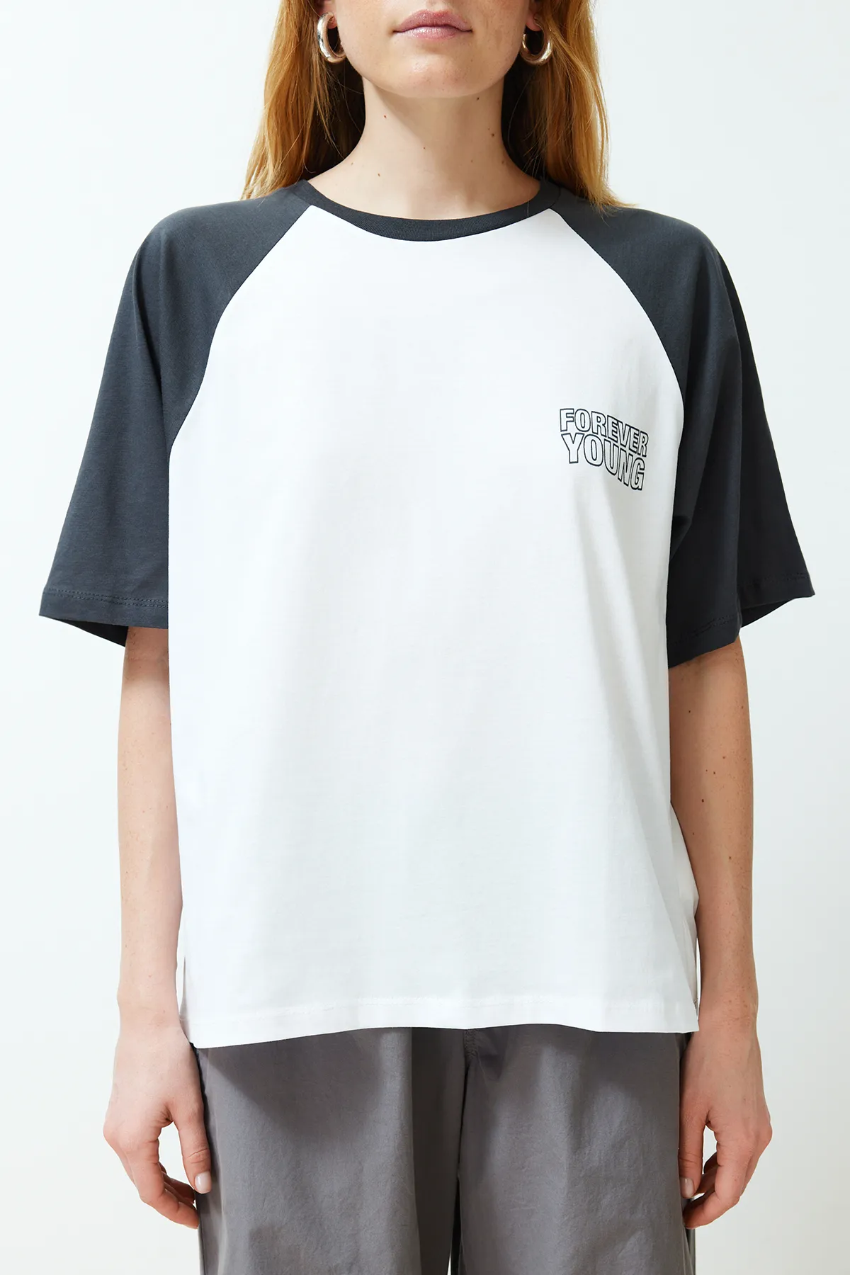 Trendyol Collection  T-Shirt - Weiß - Oversized