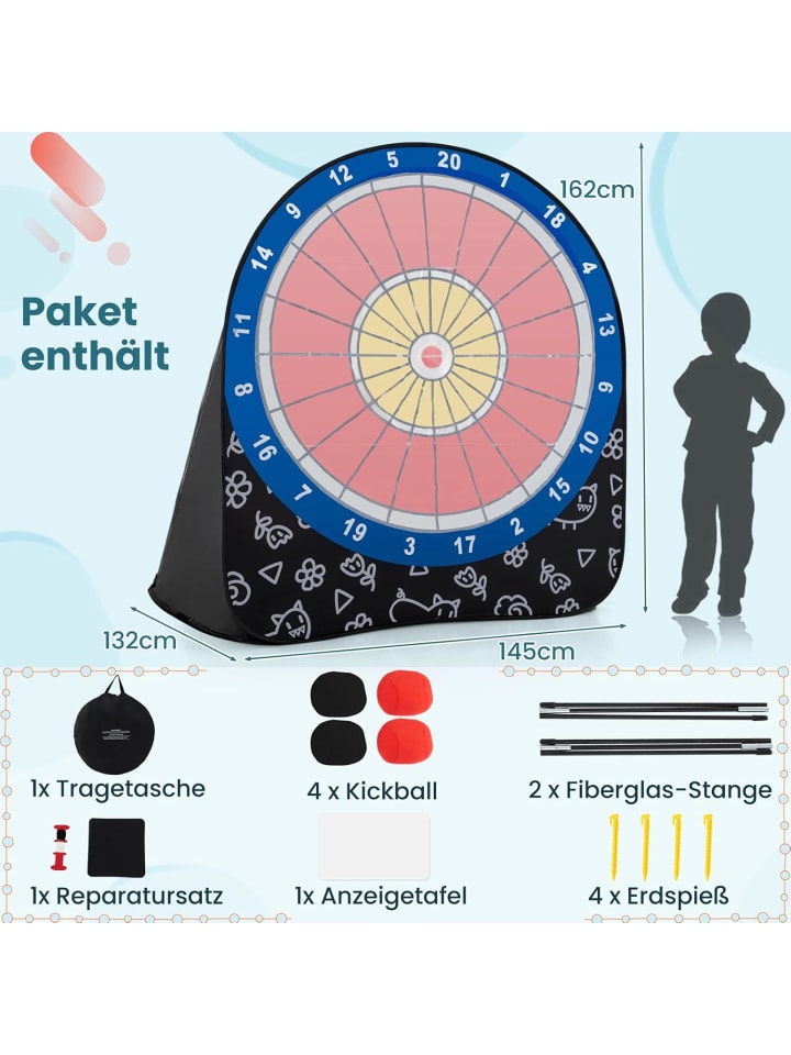 COSTWAY Dart Wurfspiel Set Kinder 145cm in Schwarz günstig kaufen onesize