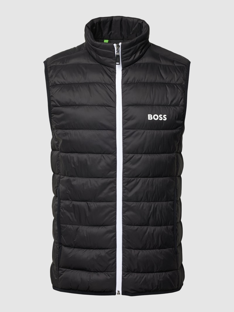 Steppweste mit Label-Detail Modell 'THOR' in schwarz