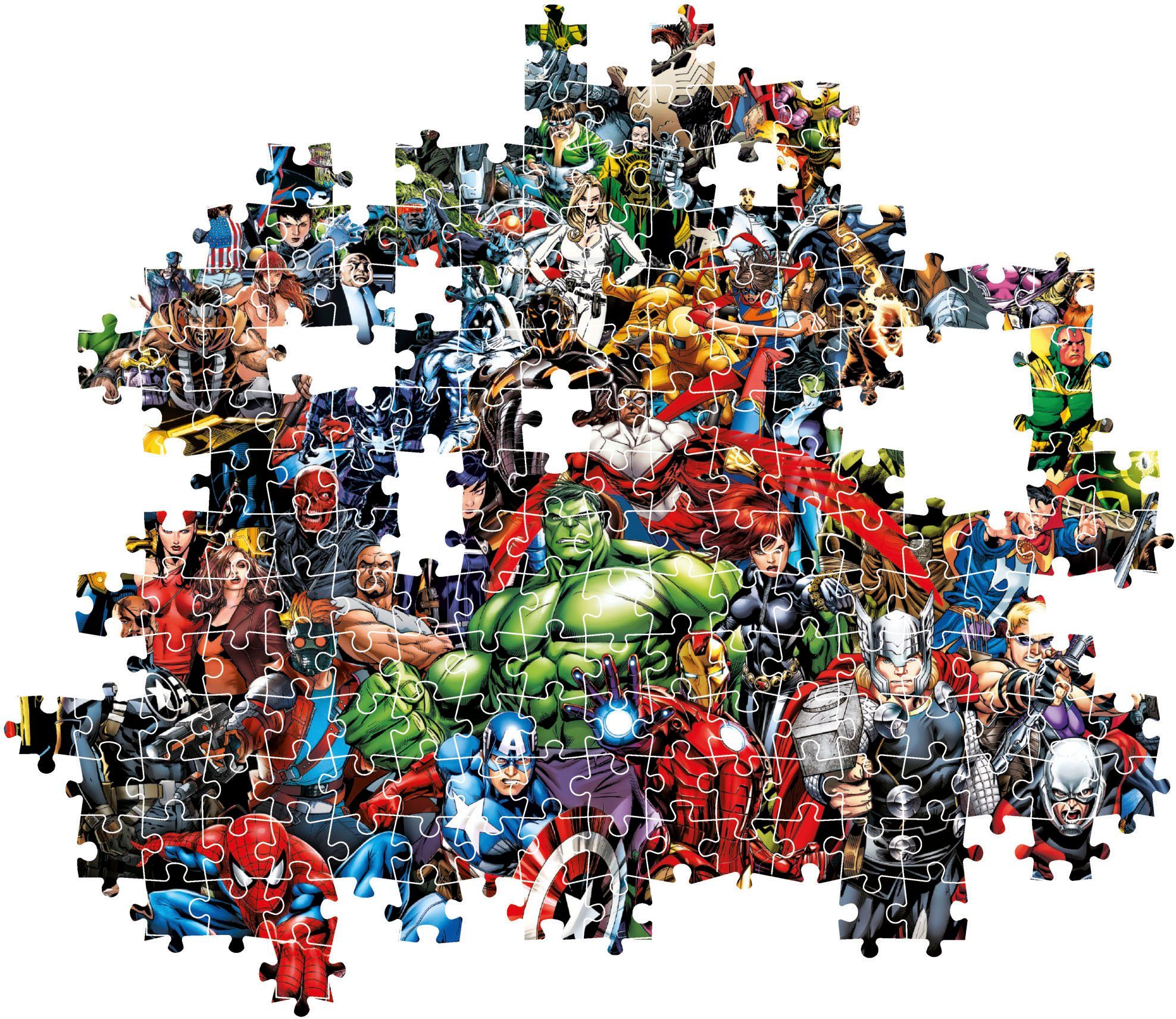 Clementoni® Puzzle Impossible, Marvel Universe Compact, mit neuer Compact Box, 1000 Puzzleteile, Made in Europe; FSC® - schützt Wald - weltweit