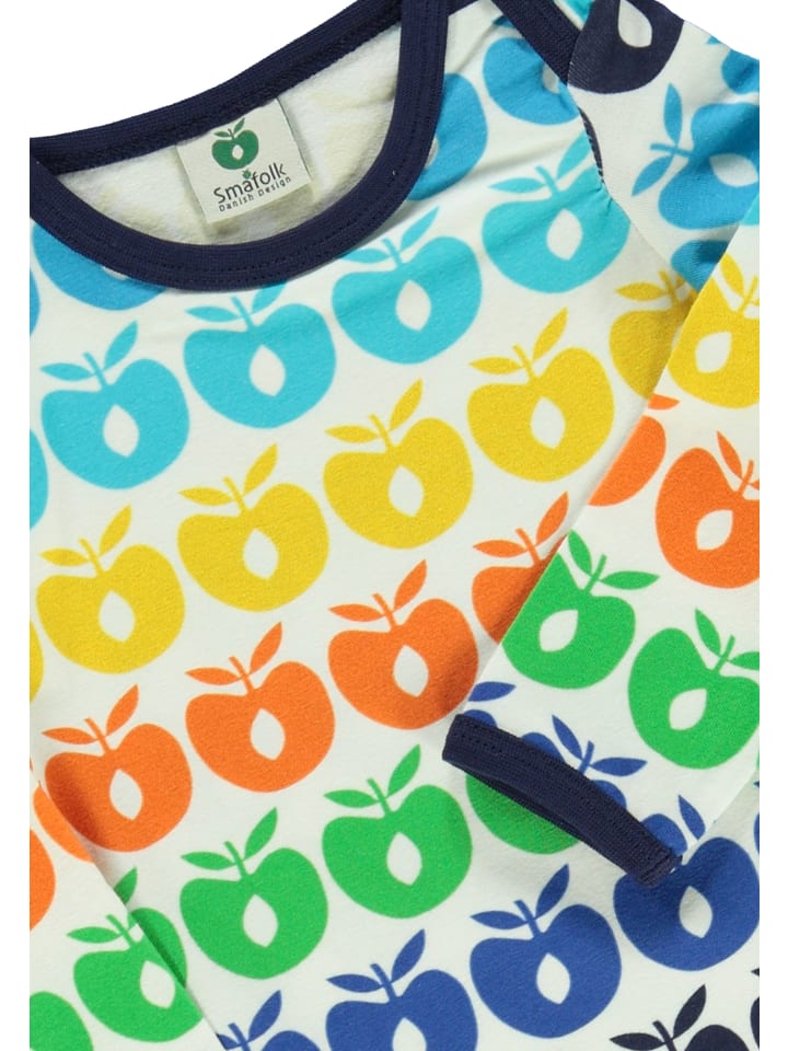 Småfolk Baby Body LS & Leggings Set Mini Retro Apples in Blue Atoll günstig kaufen