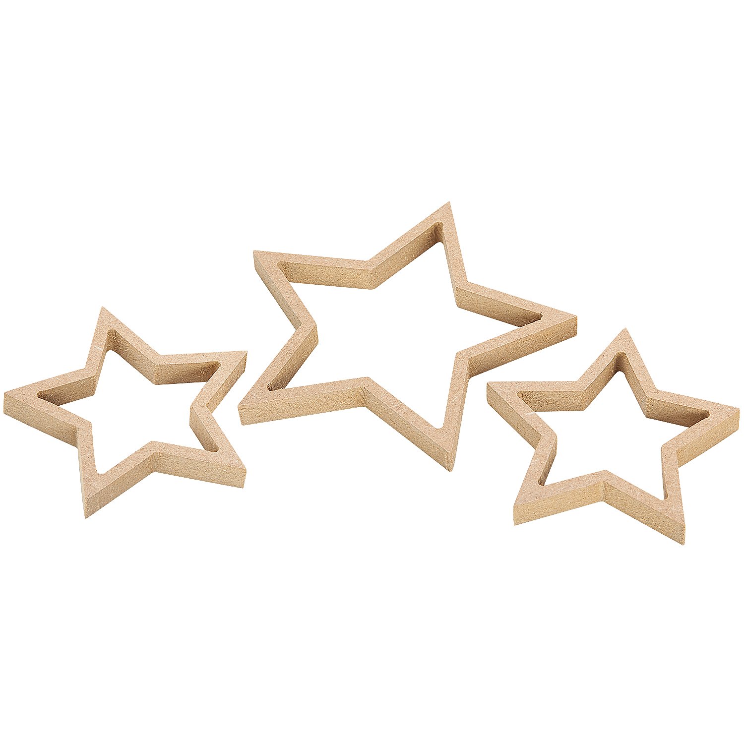 MDF-Quilling-Sterne-Set, 3 Stück