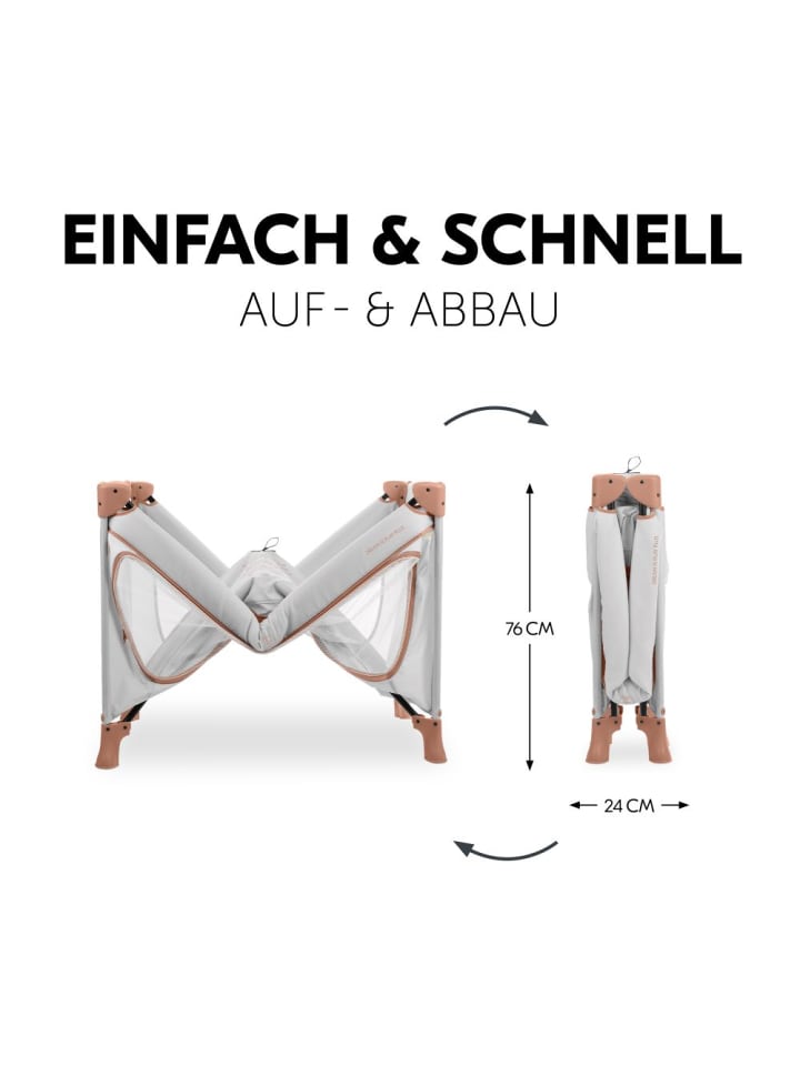 Hauck Reisebett Dream N Play Plus (mit seitlichem Einstieg) in grau,orange günstig kaufen onesize