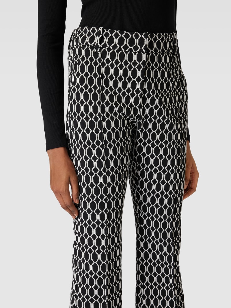 Hose mit Allover-Muster Modell 'TWIGGY' in schwarz