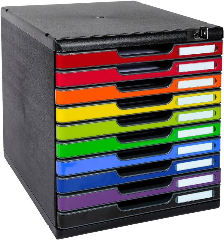 Exacompta Iderama Schubladenbox Kunststoff 10 Mehrfarbig 28,8 x 35 x 32 cm 1