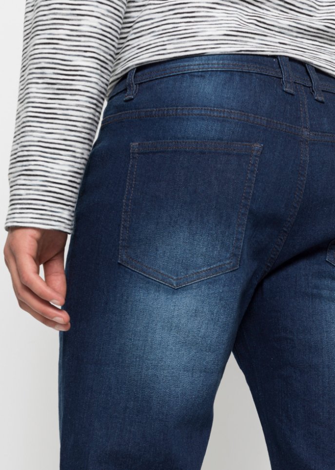 Stretch-Jeans-Bermuda mit verstärktem Schritt, Regular Fit