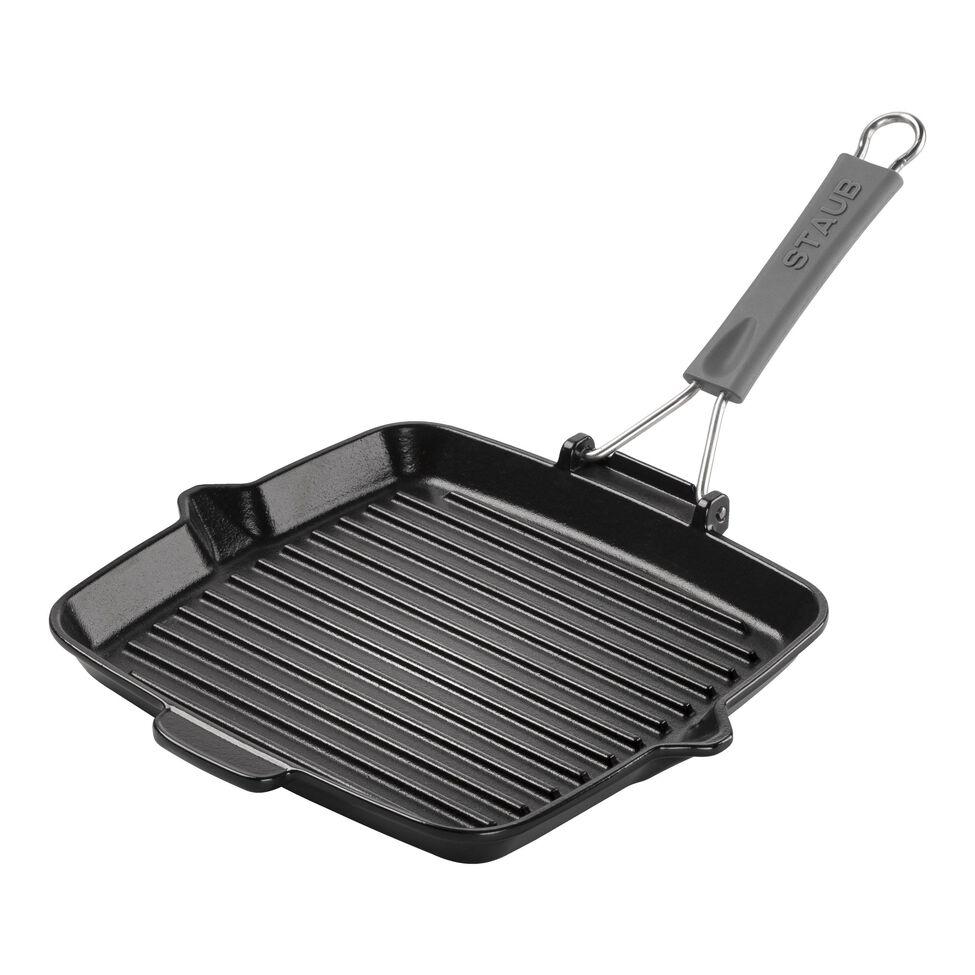 Grillpfanne 24 x 24 cm, Gusseisen, Schwarz