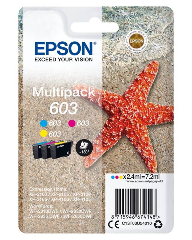 Epson 603 Original Tintenpatrone C13T03U54010 Cyan, Magenta, Gelb Multipack 3 Stück