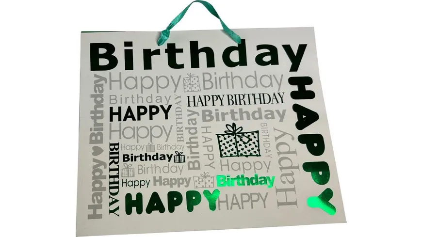 BOCK Geschenktüte gross Happy Birthday 26 x 33 x 13,5cm sortiert