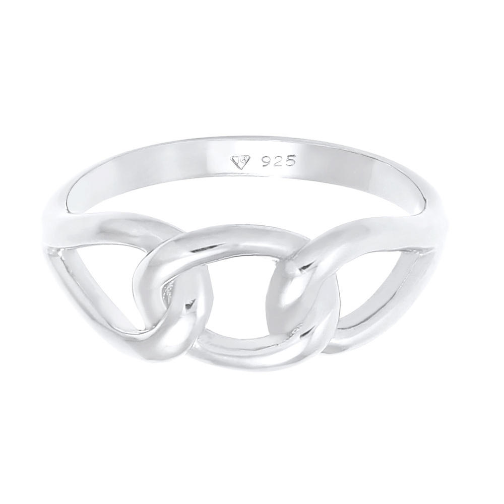 Elli Elli Bague Femme Bague Symbole de Noeud Massif en 925 Argent Plaqué Or Bague