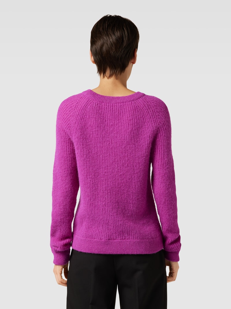 Strickpullover aus Alpaka-Mix mit Rundhalsausschnitt in pink