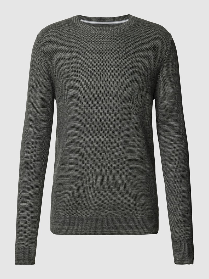 Strickpullover in melierter Optik in anthrazit meliert