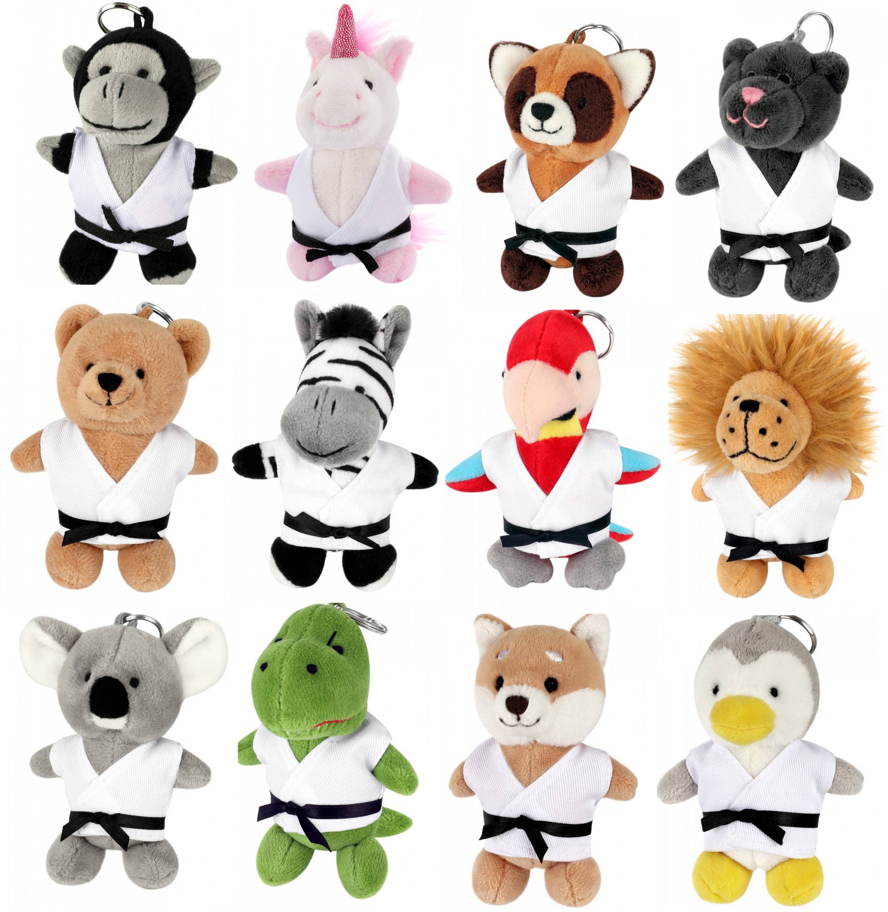 BAY-Sports Schlüsselanhänger Schlüsselanhänger Karate Taekwondo Plüschtier Stofftier Glücksbringer (Kinder & Erwachsene, Geschenk), Kuscheltier Maskottchen Geschenk Kampfsport Kickboxen Karate Taekwondo
