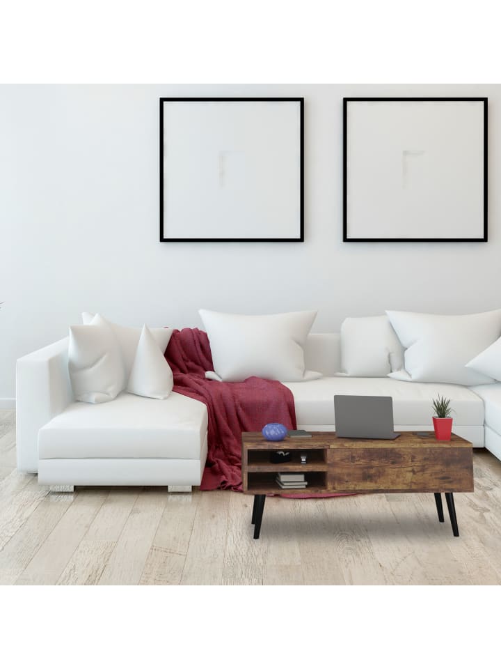 relaxdays Couchtisch in Braun - (B)100 x (H)46 x (T)50 cm günstig kaufen onesize