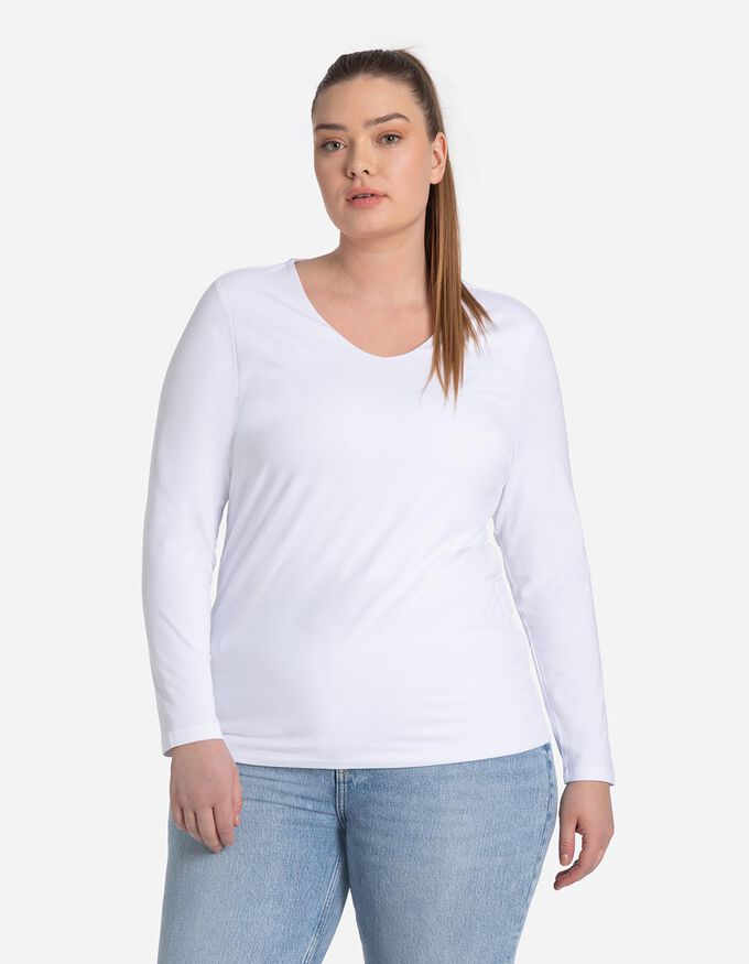 Langarmshirt - V-Ausschnitt