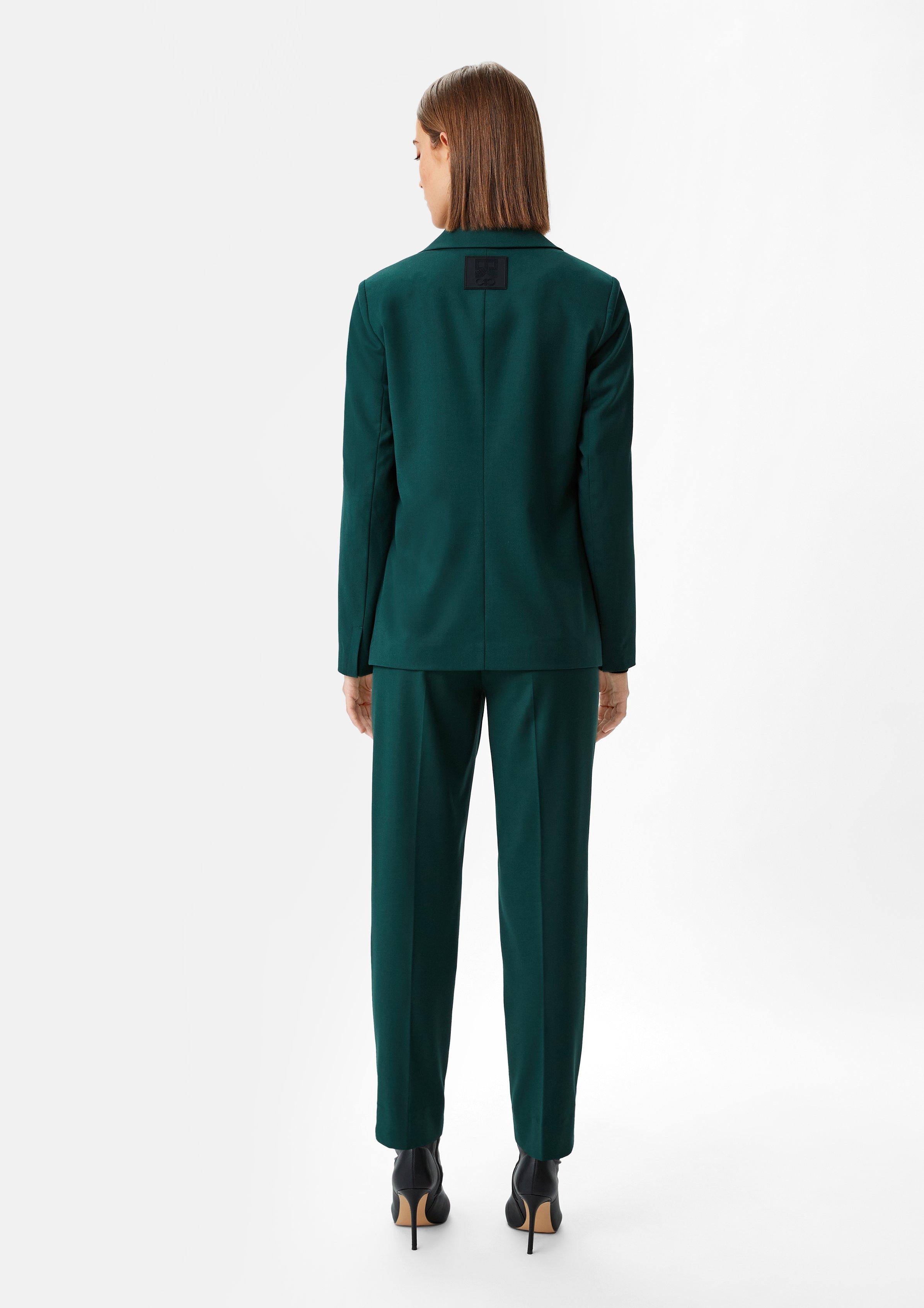 Antaillierter Blazer aus Twill - tannengrün