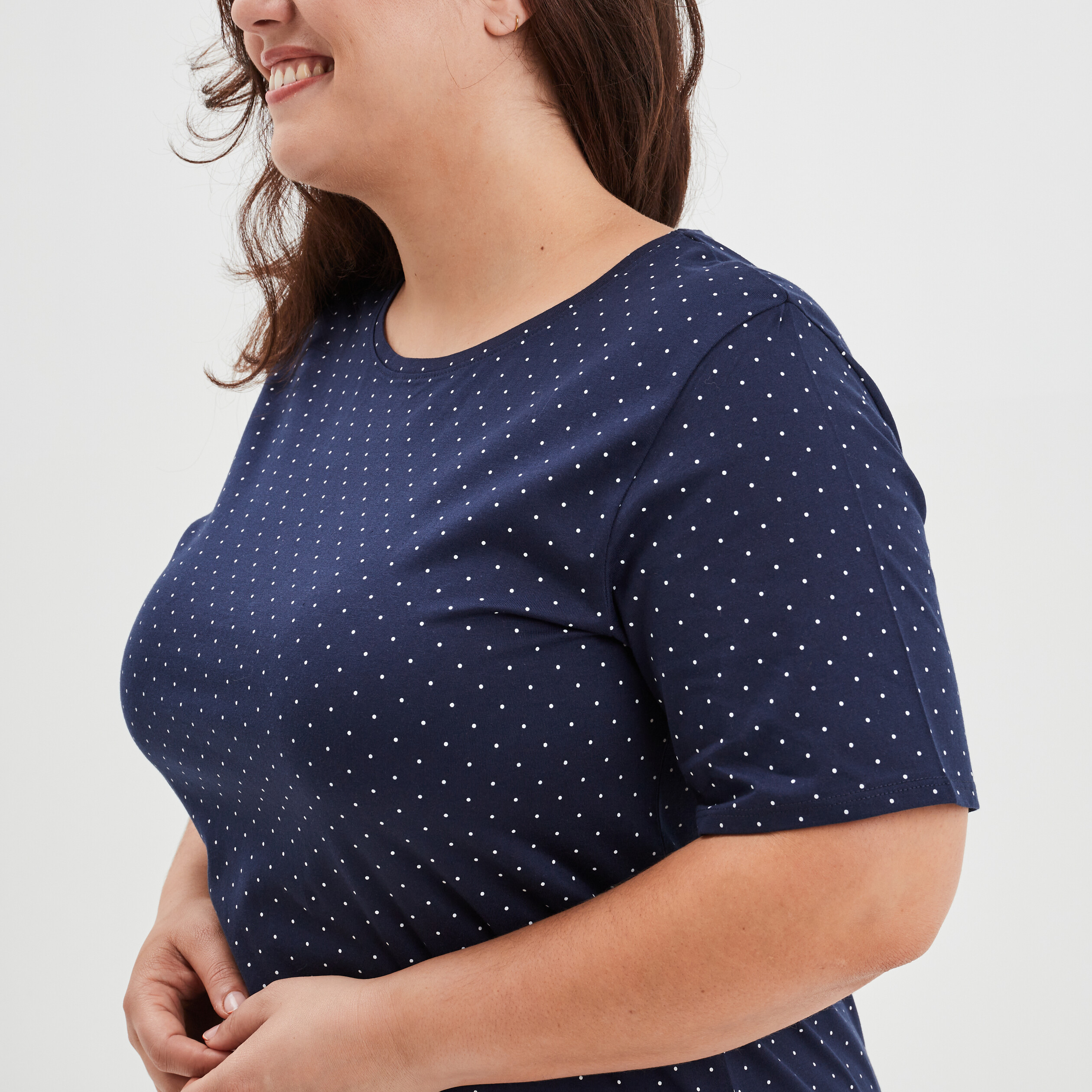 Ensemble pyjama short 2 pièces Modavista bleu femme grande taille | La Halle
