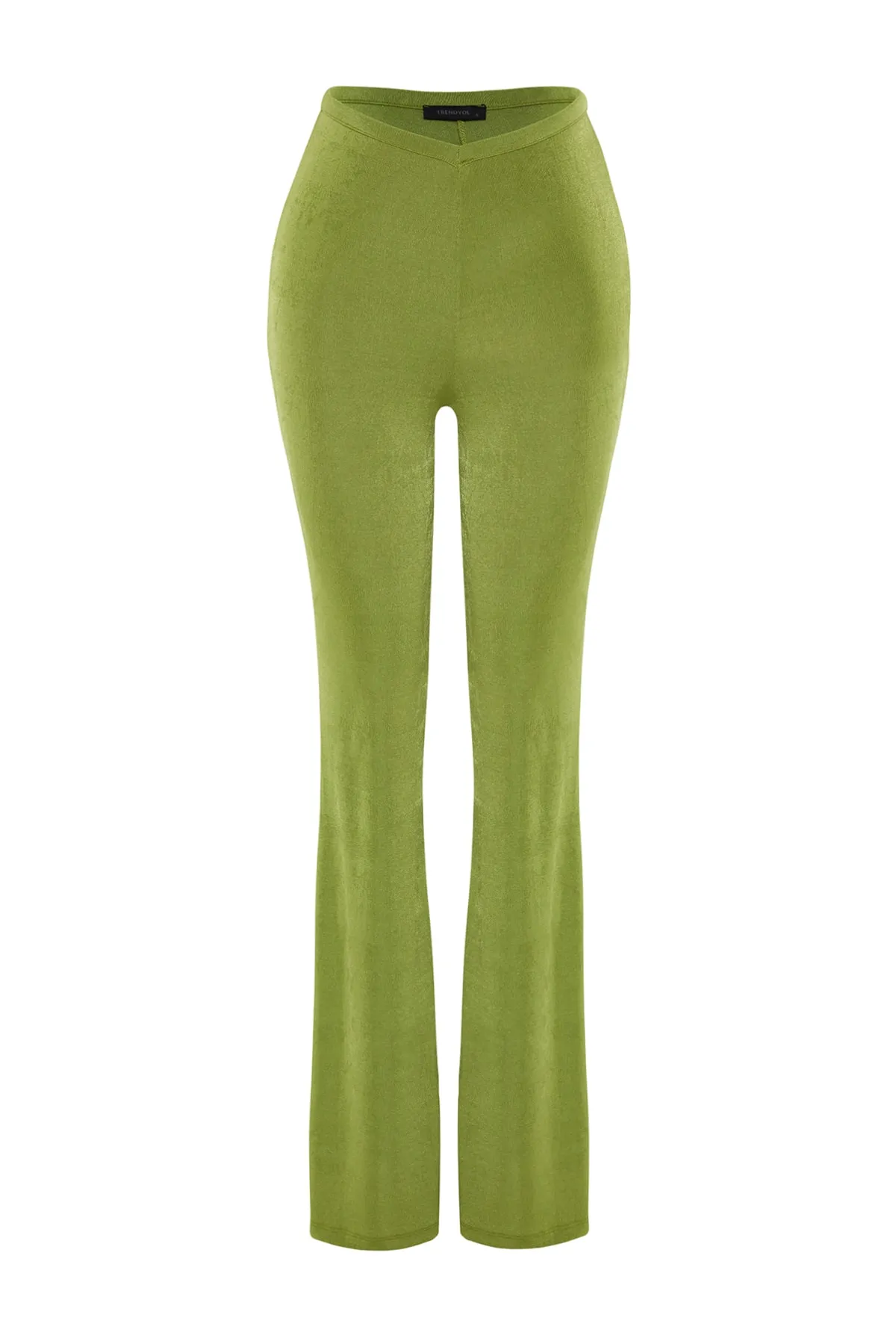 Trendyol Collection  Ölgrüne glänzende Strickhose TPRSS23PL00012