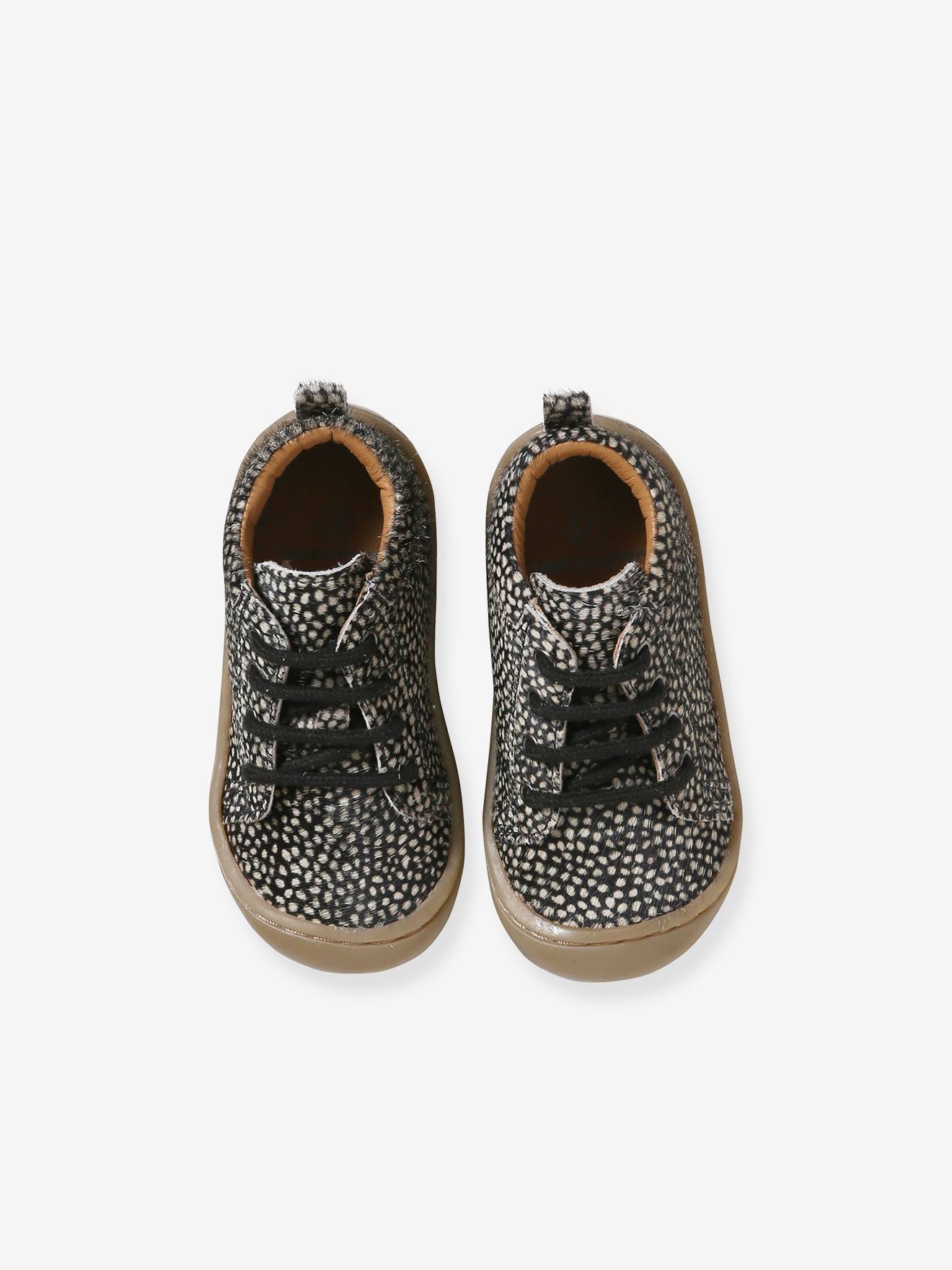 Vertbaudet Mädchen Baby Krabbelschuhe - blau bedruckt