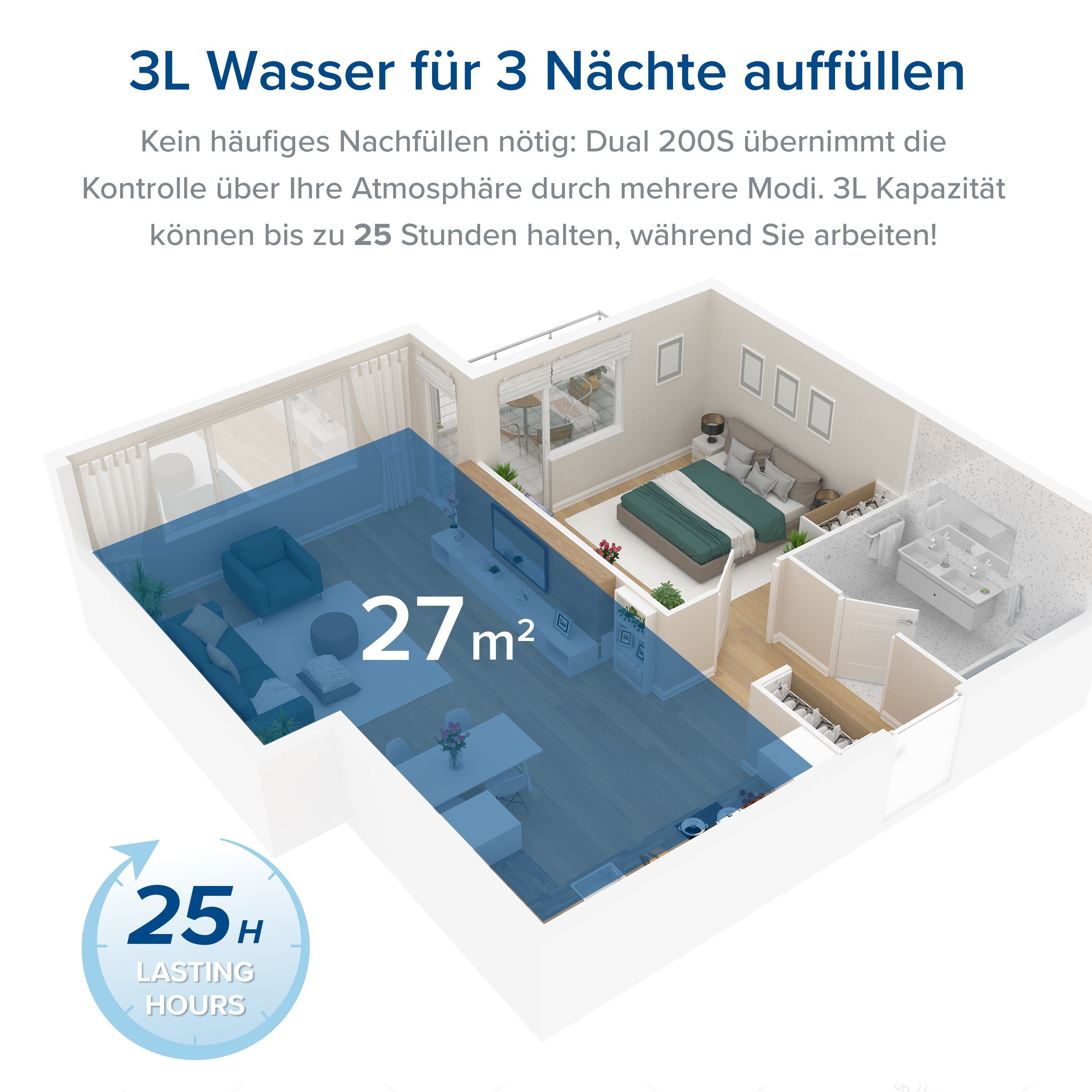 Levoit Luftbefeuchter, Dual 200S Pro Smart Top-Fill Humidifier, Levoit, 3,00 l Wassertank
