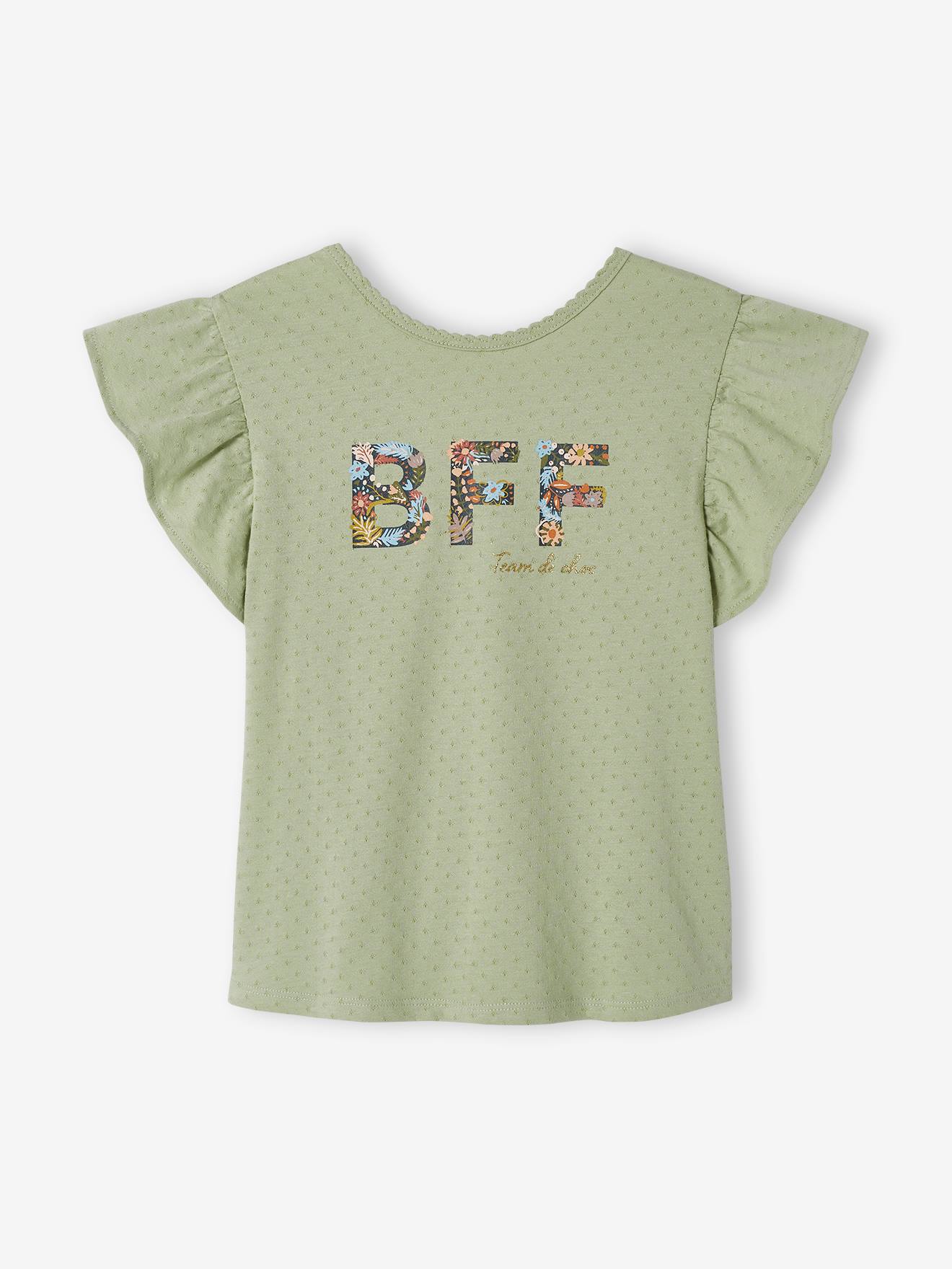T-shirt fantaisie manches volantées fille encre