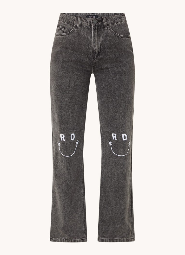 Refined Department Hannah augstvidukļa brīva piegriezuma džinsi ar izšuvumu no logotipa