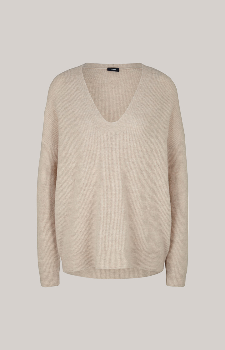 Wool-Mix-Pullover in Hellbeige