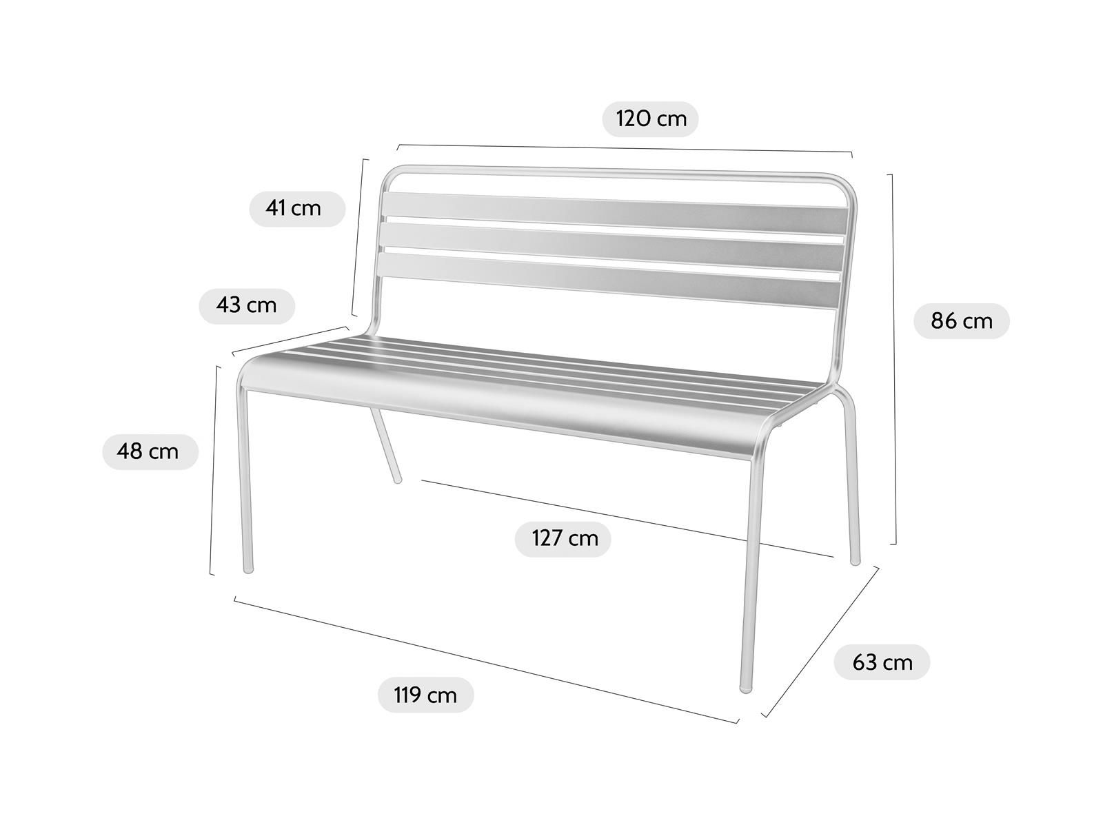 MaximaVida Max 120 cm Kaktus Metall Gartenbank