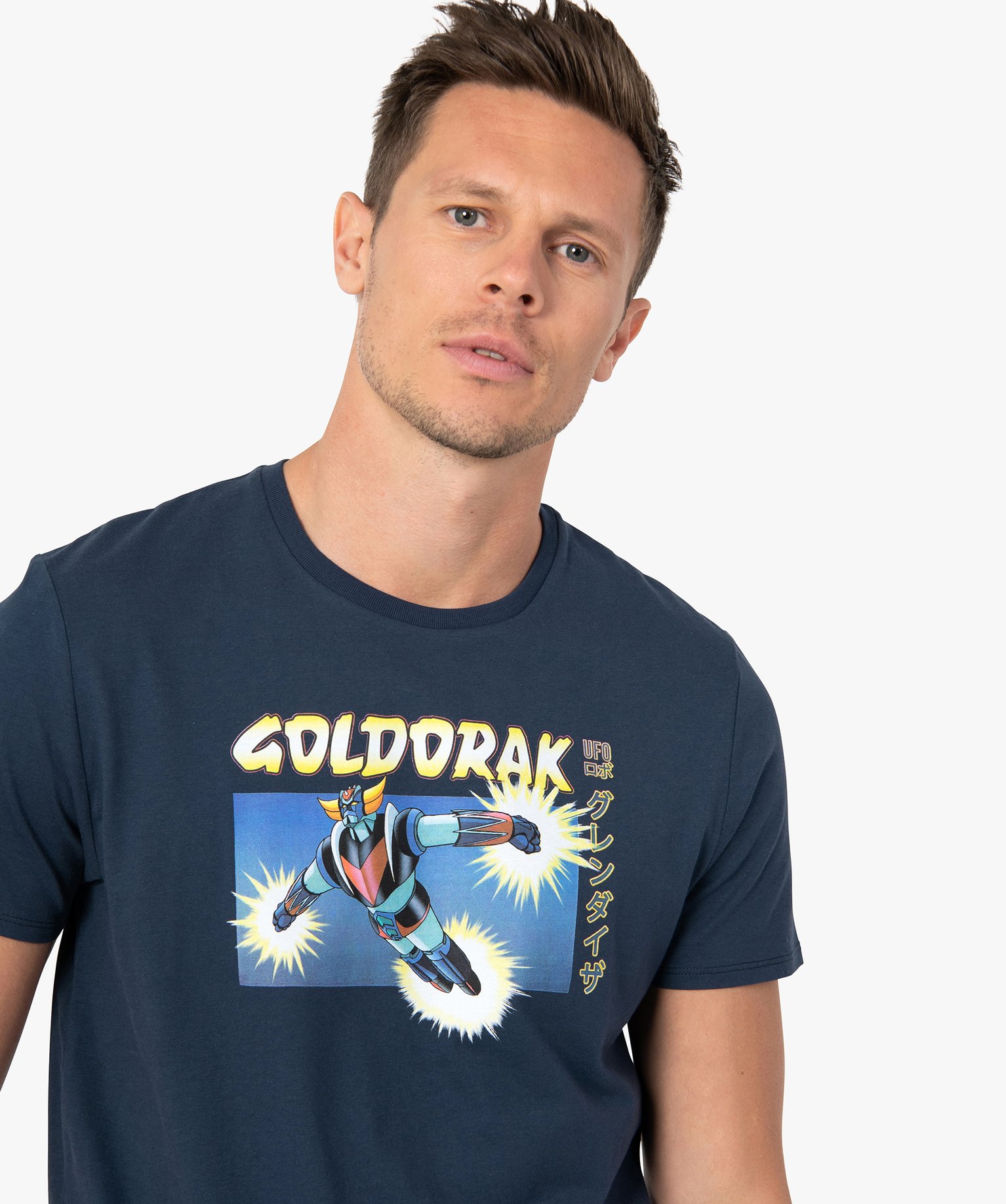 Tee-shirt homme à manches courtes imprimé - Goldorak noir | GEMO