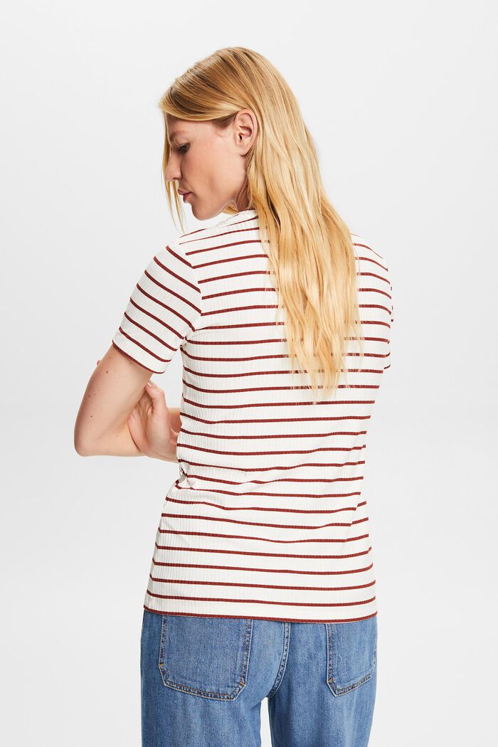 T-Shirt aus gestreiftem Rippstrick