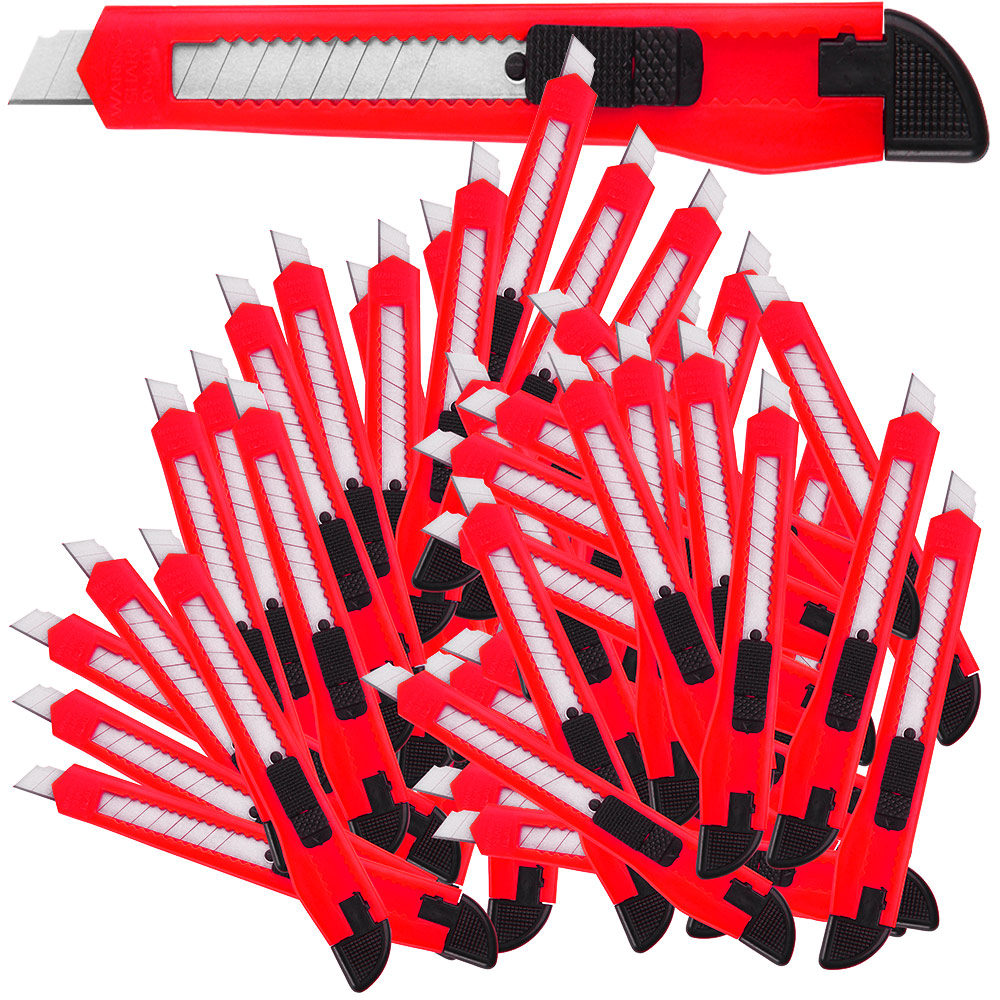 Monzana Cuttermesser 50er-Set Rot mit Abbrechklingen