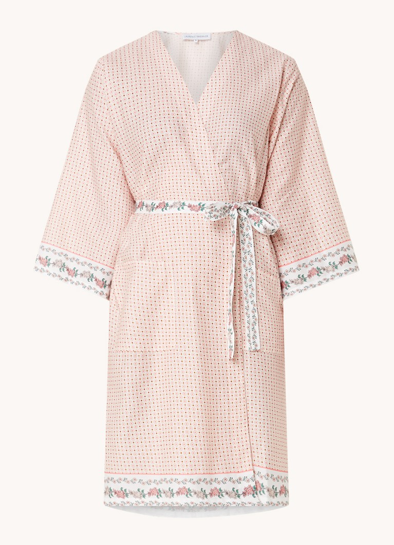 Kimono Laurence Tavernier din satin de bumbac imprimat