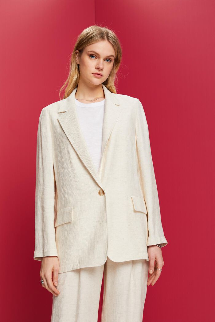 Blazer mit Crinkle-Effekt, LENZING™ ECOVERO™
