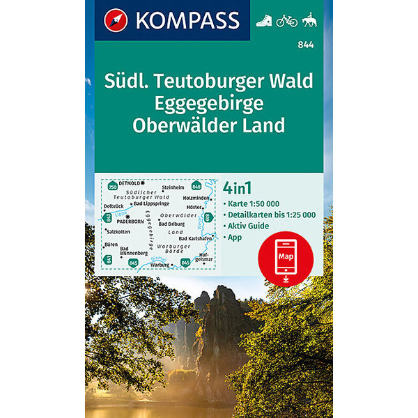KOMPASS WANDERKARTE SÜDLICHER TEUTOBURGER WALD - EGGEGEBIRGE
