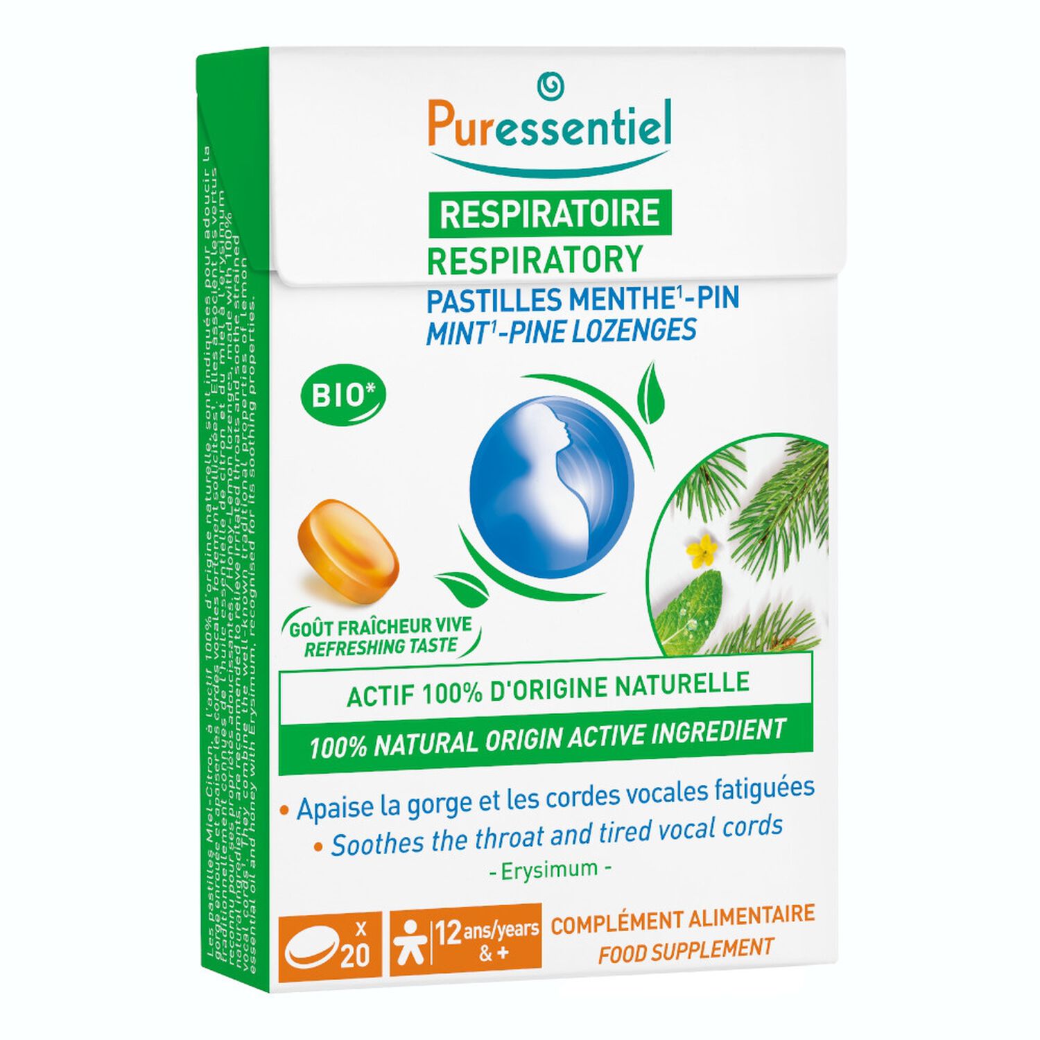 Puressentiel Respiratoire Pastilles Gorge Menthe-Pin x20