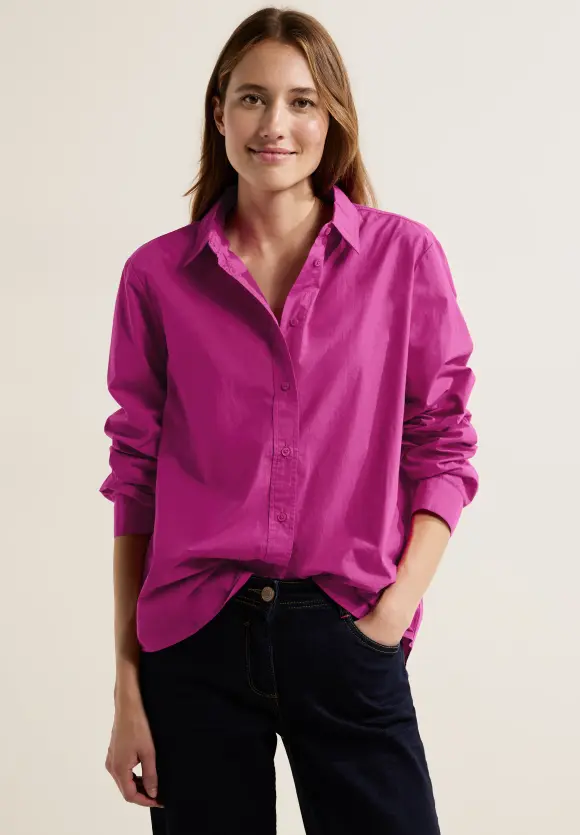 CECIL Unifarbene Baumwollbluse