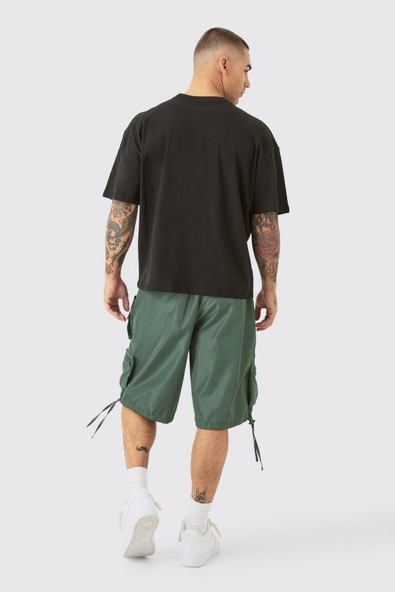 Oversize T-Shirt mit kastigem Homme Print