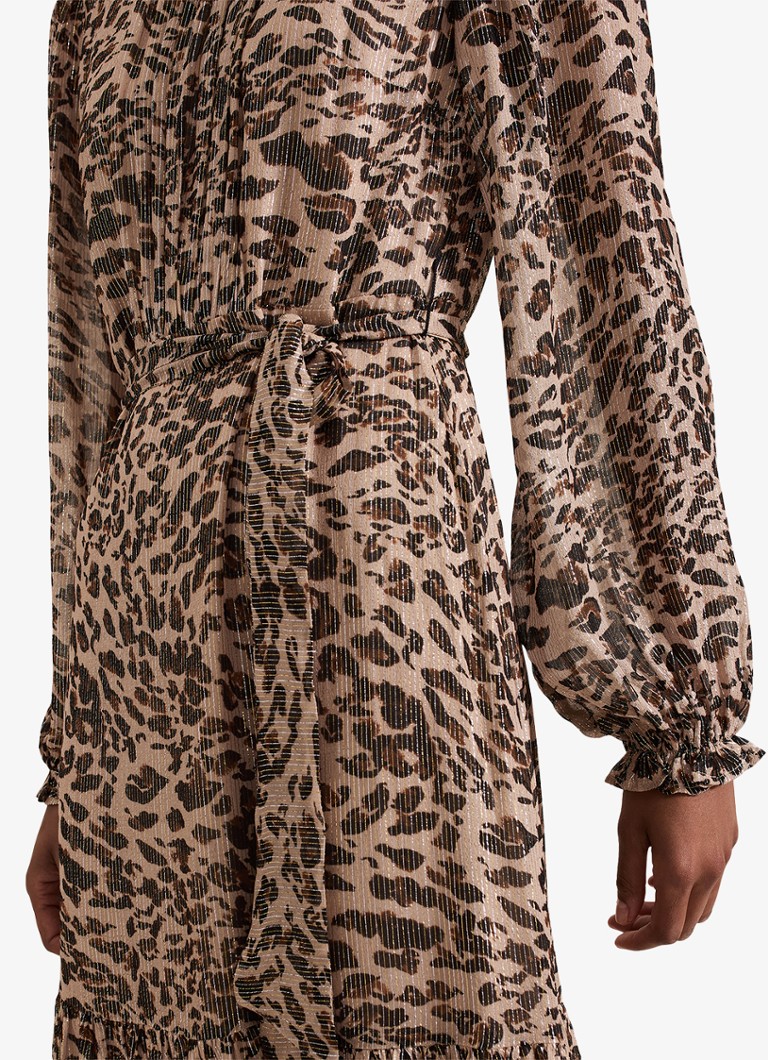 Abito midi Eve di Phase Eight, con stampa leopardata e lurex