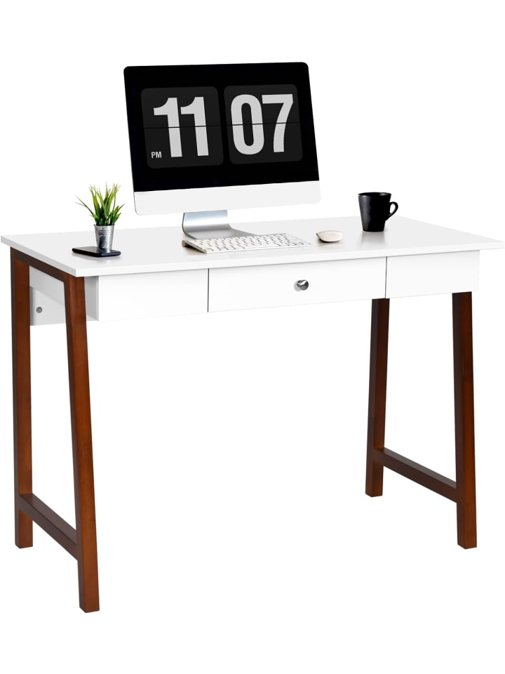 COSTWAY Schreibtisch mit Schublade in Braun günstig kaufen onesize