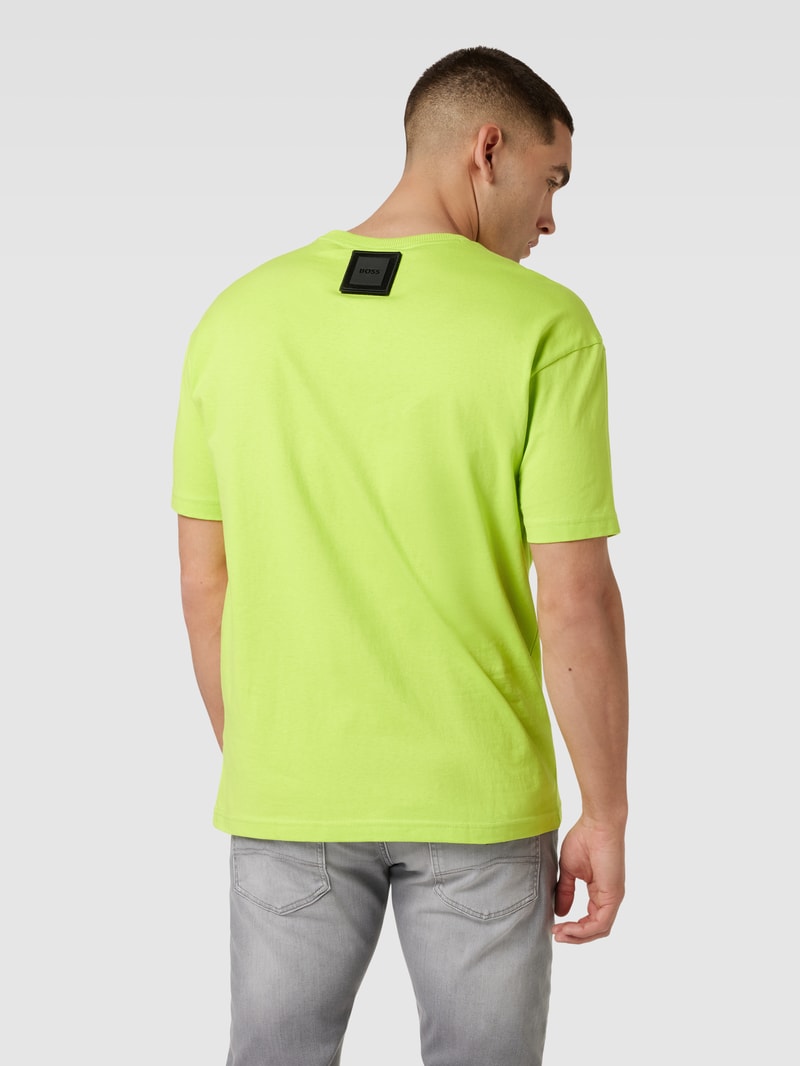 T-Shirt mit Logo-Print Modell 'Lotus' in neon grün