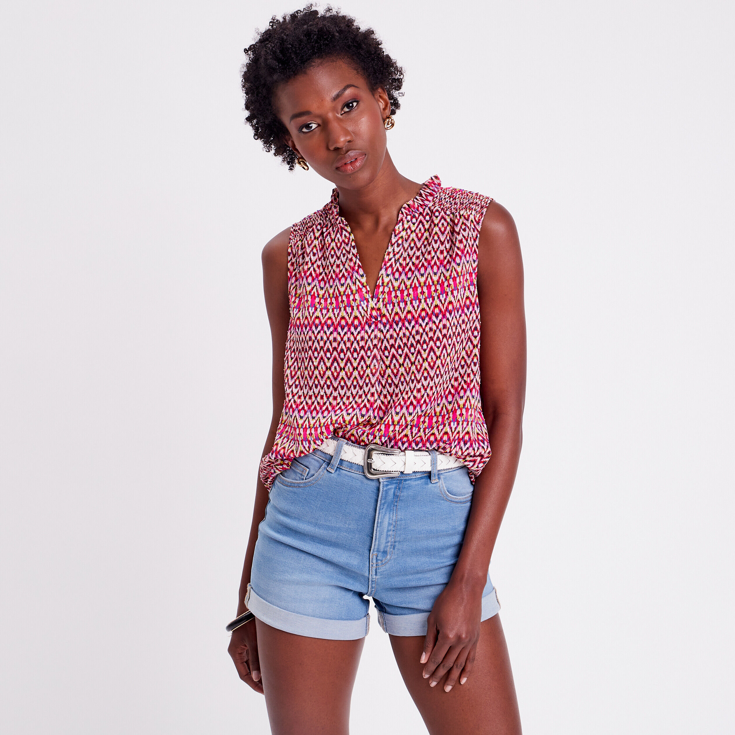 Blouse sans manches rose femme | Cache Cache