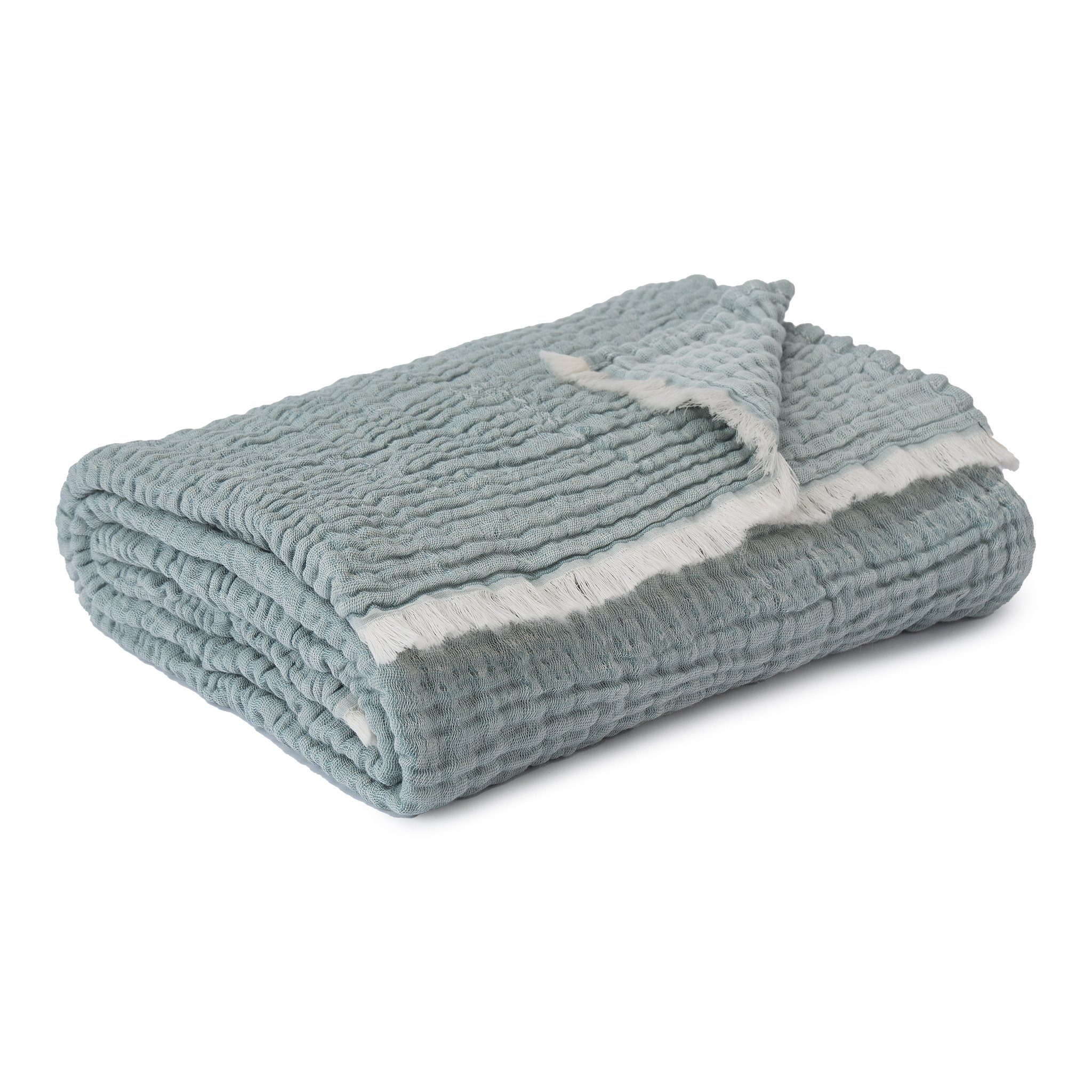 Babydecke Kinderdecke Coco - 100% Bio-Baumwolle, Urbanara, Weiche Kinderdecke aus Bio-Baumwolle, mit feinen Fransen