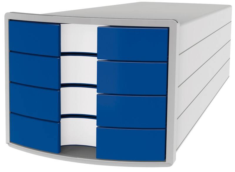 HAN Schubladenset Impuls Polystyrol Hellgrau, Blau 28 x 36,7 x 23,5 cm