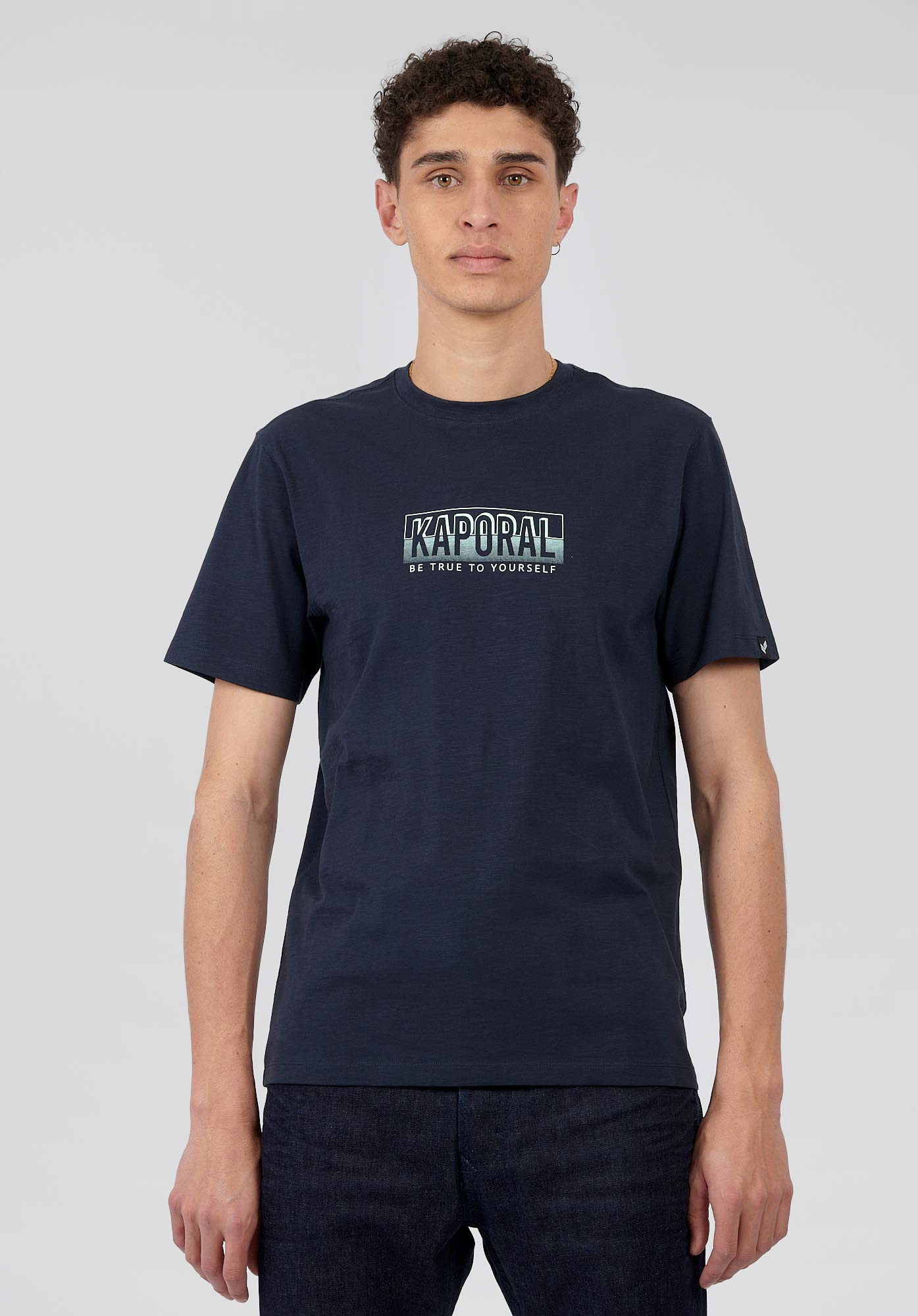 BAZZI  T-shirt bleu Homme en 100% coton bio