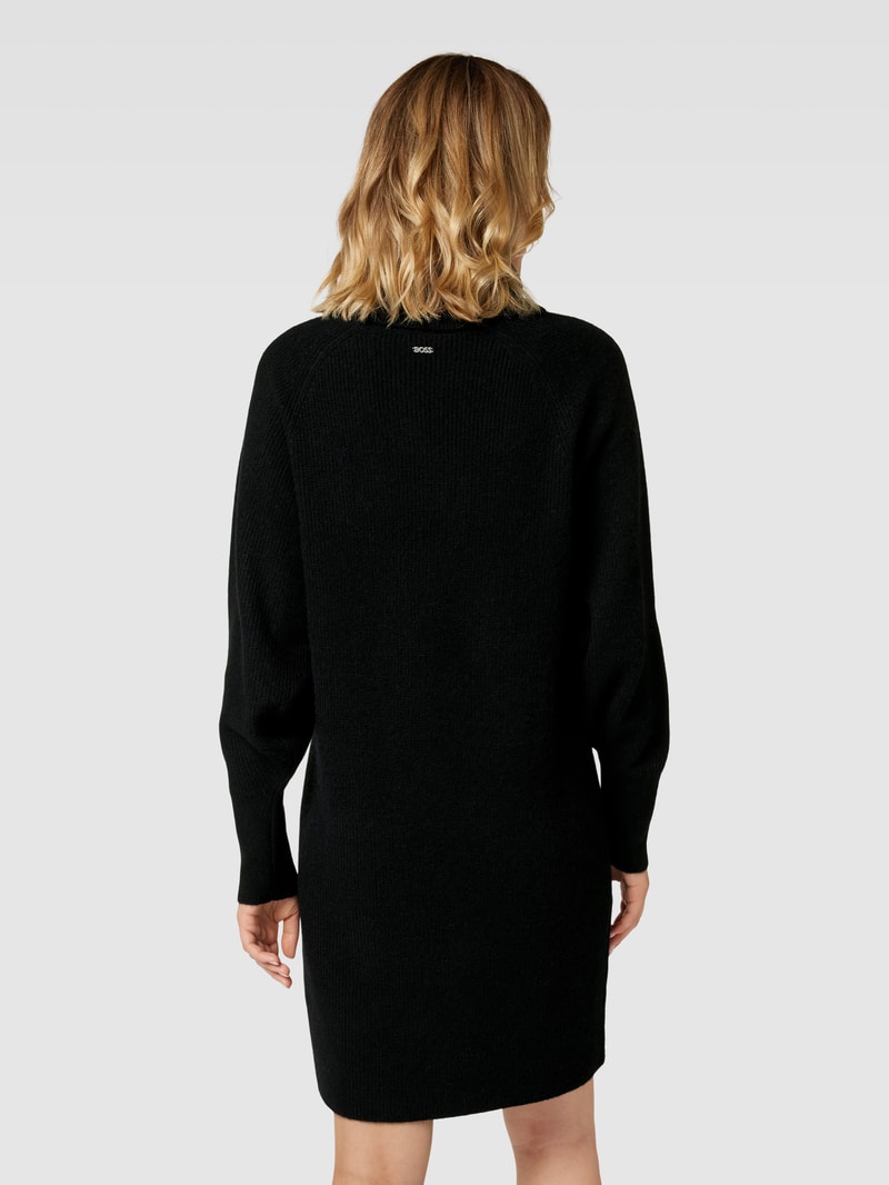Strickkleid mit Stehkragen Modell 'Folibia' in schwarz