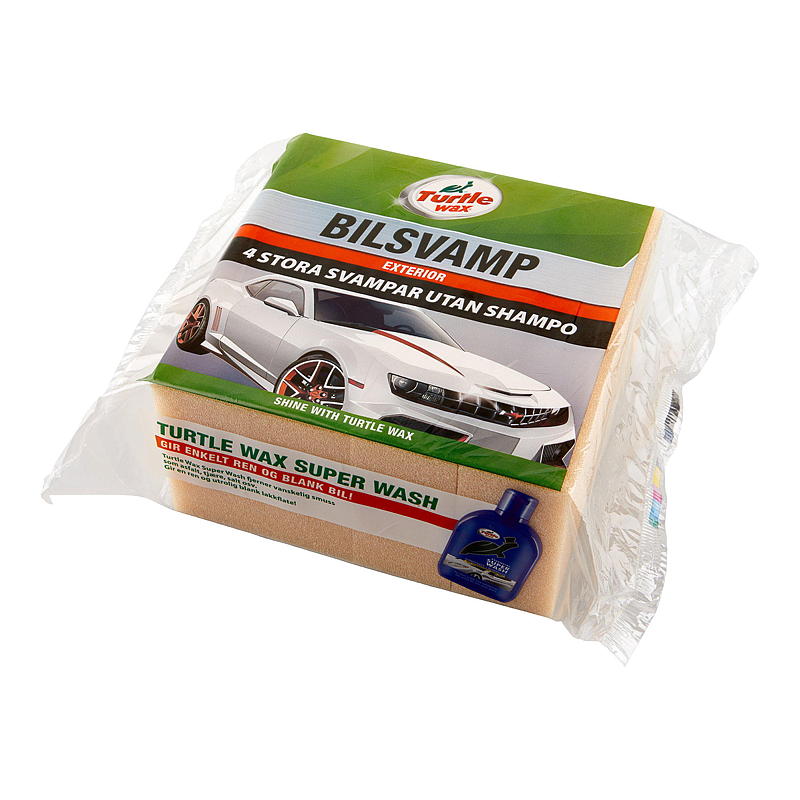 Turtle Bilsvamp 4-pk u/shampo, Turtle wax